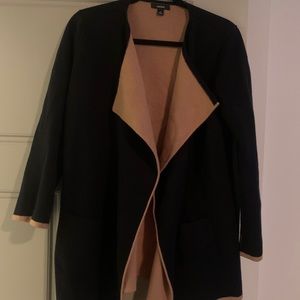 Cardigan- black on outside and brown inside